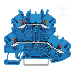 Złączka 2-piętrowa, z przyciskami, złączka przelotowa/przelotowa, N/N, bez podstawki oznacznika, do zastosowań Ex e II oraz Ex i, na szynę TS 35 x 15