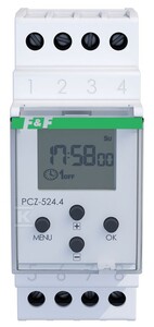 Zegar sterujący programowalny, astronomiczny PCZ-524.4, 1 kanałowy, programowalny przez NFC ANDROID i iOS 24÷264 V AC/DC 1 × NO/NC 16A