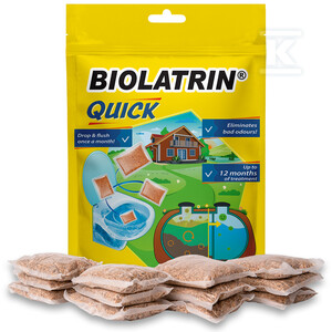 Preparat biologiczny BIOLATRIN QUICK12, saszetki rozpuszczalne 12x33.33g, do szamb i przydomowych oczyszczalni ścieków
