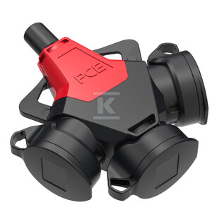 Rozgałęziacz potrójny Taurus2 16A 2 P+Z 250V z bolcem + zatyczka, gumowy IP54