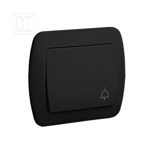 Przycisk dzwonek 10AX, 250V~, zaciski śrubowe: czarny mat, AKORD