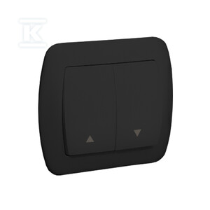 Przycisk roletowy 10AX, 250V~, zaciski śrubowe: czarny mat, AKORD