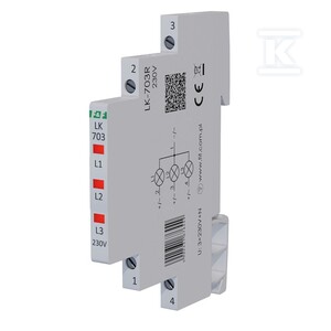 Lampka kontrolna zasilania LK-703R 1/3S 3x230V 3xLED czerwona