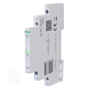 Lampka kontrolna zasilania z zabezpieczeniem LK-BZ-701G 1/3S 230V 1xLED ZIELONA