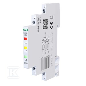 Lampka kontrolna zasilania z zabezpieczeniem LK-BZ-703K 1/3S 3X230V 3xLED - 3 kolory