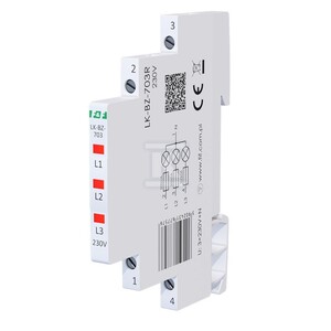 Lampka kontrolna zasilania z zabezpieczeniem LK-BZ-703R 1/3S 3X230V 3xLED CZERWONA