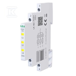 Lampka kontrolna zasilania z zabezpieczeniem LK-BZ-703Y 1/3S 3X230V 3xLED ŻÓŁTA