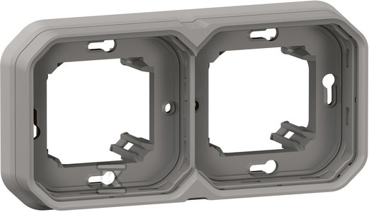 Uchwyt podtynkowy podwójny - szary, NOWE PLEXO 55