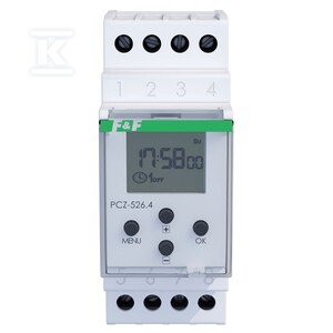 Zegar sterujący programowalny PCZ-526 astronomiczny z programowalną przerwą nocną, NFC, 24÷264V AC/DC 2x16A