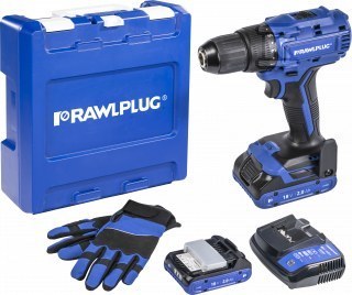Rawlplug Wiertarko-wkrętarka 18V 55 Nm 2 akumulatory 2,0 Ah ładowarka 1,5 A walizka RawlCase