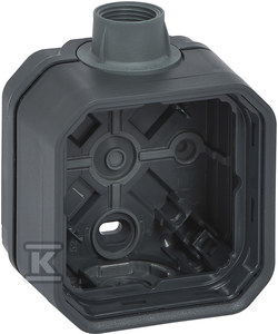 Puszka natynkowa pojedyncza z przepustem kablowym PG20 - antracyt, NOWE PLEXO 55