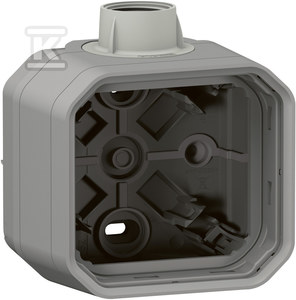 Puszka natynkowa pojedyncza z przepustem kablowym PG20 - szara, NOWE PLEXO 55