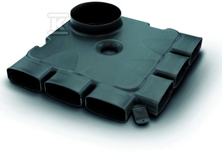 Rozdzielacz KERMI EasyFlow - D180, 2 szt., kątowy, 6 podłączeń, 126x60mm, 478x478mm