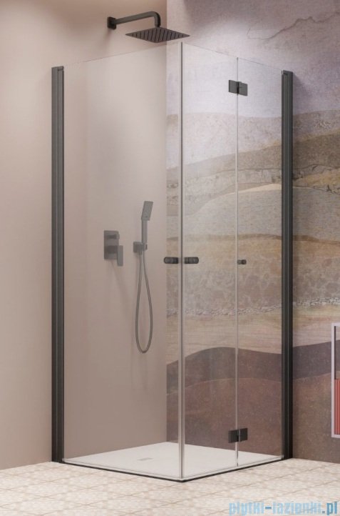 Radaway Nes Brushed GunMetal KDD B / KDD I kabina 80x90cm prawa szczotkowany grafit przejrzyste 10024080-92-01R/10015090-92-01L