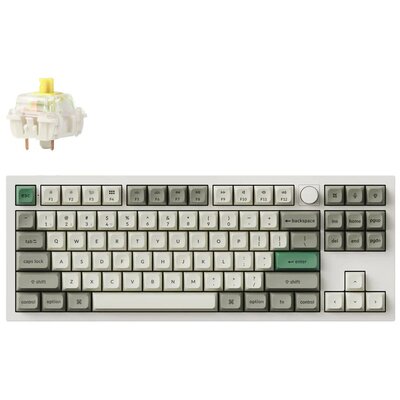 KEYCHRON Q3 Max Wireless Switch Gateron Jupiter Banana Biało-szaro-zielony