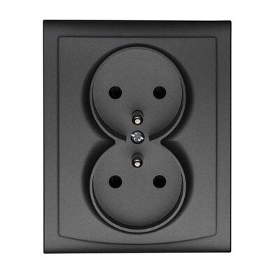 Gniazdo podwójne z uziemieniem GP-2VZ grafit vega
