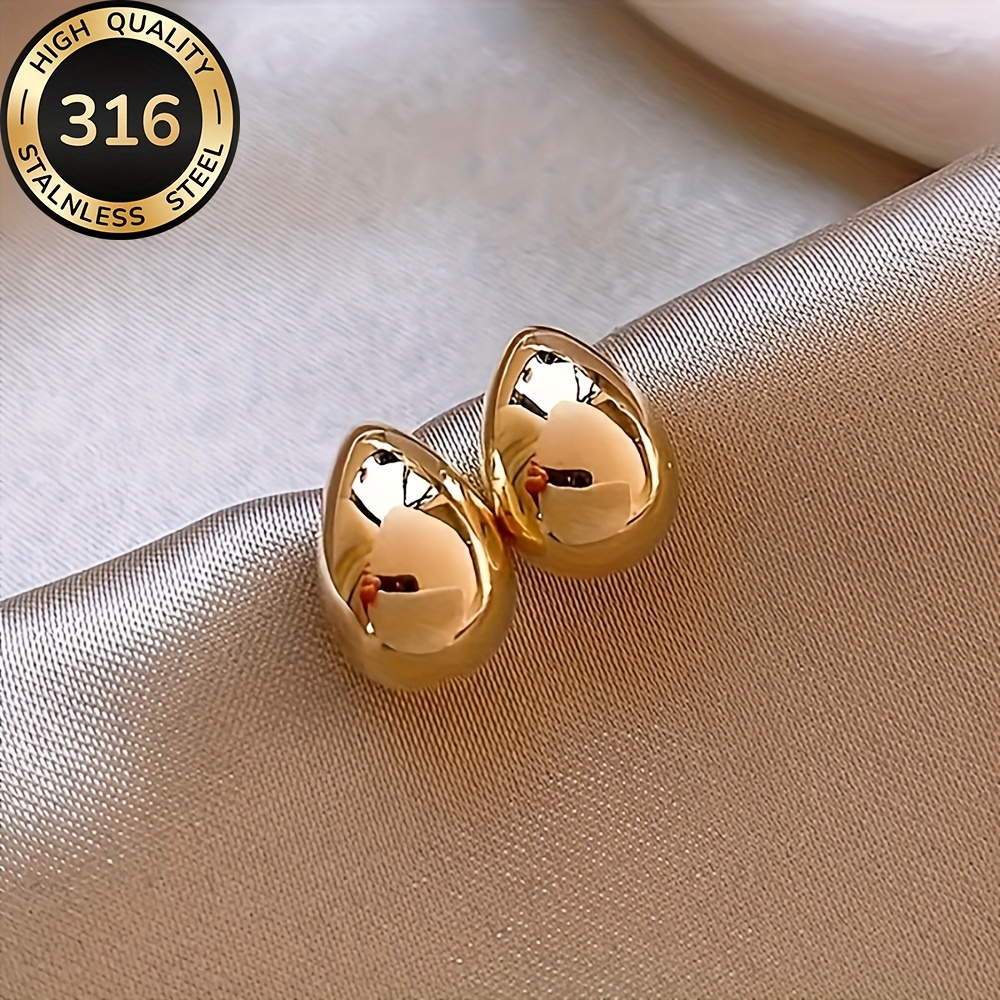 TEMU Hipoalergiczne Kolczyki ze Stali Nierdzewnej - Pozłacane KC (10/10 Przyjazny dla Alergenów), Odporność na Matowienie i Blaknięcie, Wygodna