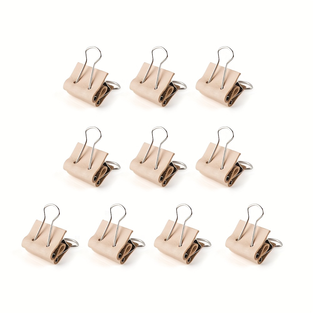 TEMU Zestaw 10 sztuk Klipsów do Oprawy z Sztucznej Skóry HOBBYWORKER - Metalowe i Jednokolorowe Klipsy Rękodzielnicze z Dużymi i Małymi Rozmiarami,