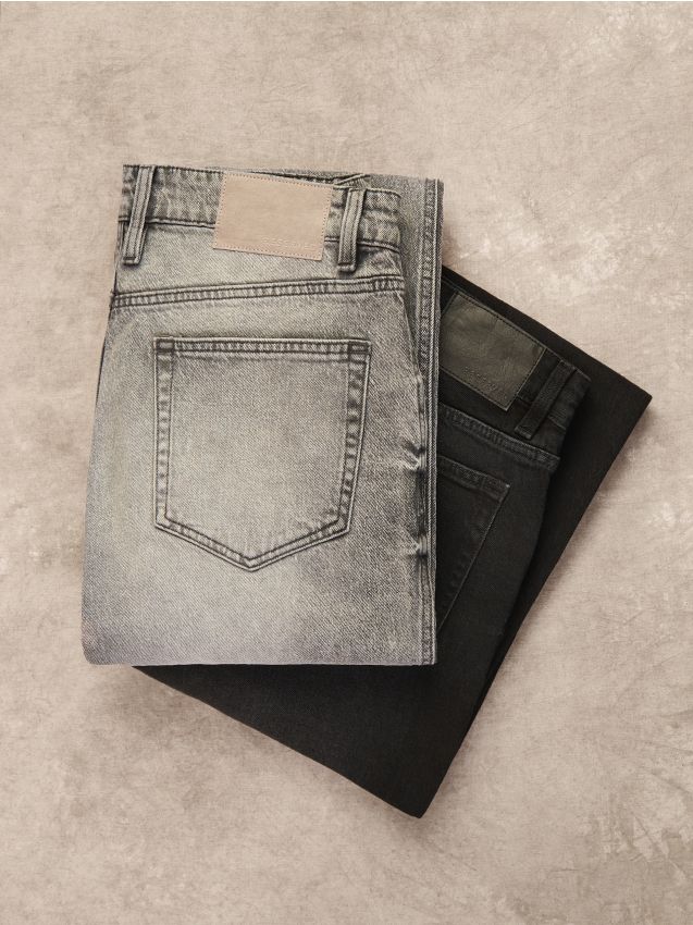 Reserved - Jeansy bootcut z efektem sprania - jasnoszary