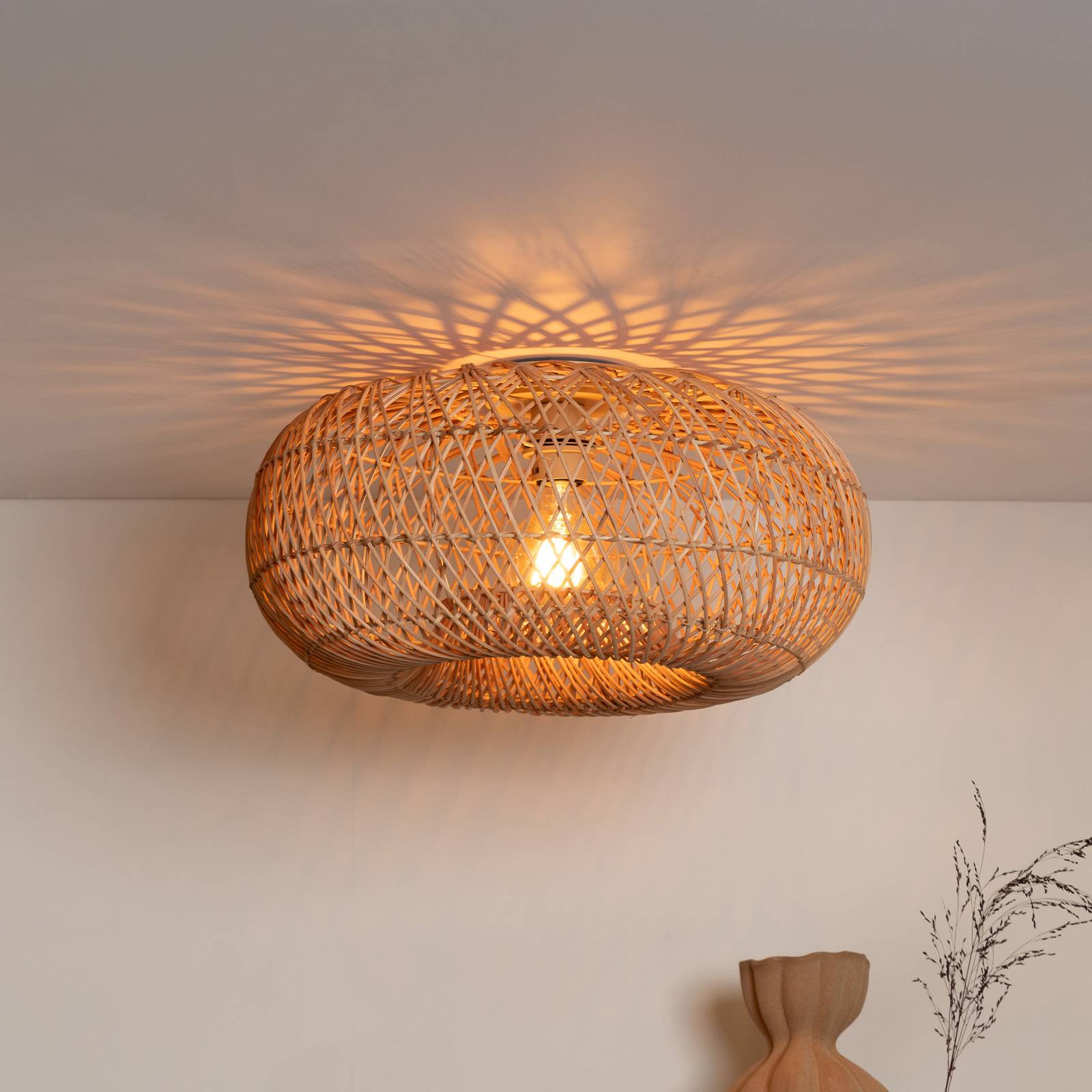 Good & Mojo Lampa sufitowa Arizona, możliwość ściemniania, jasne drewno, salon / jadalnia, bambus