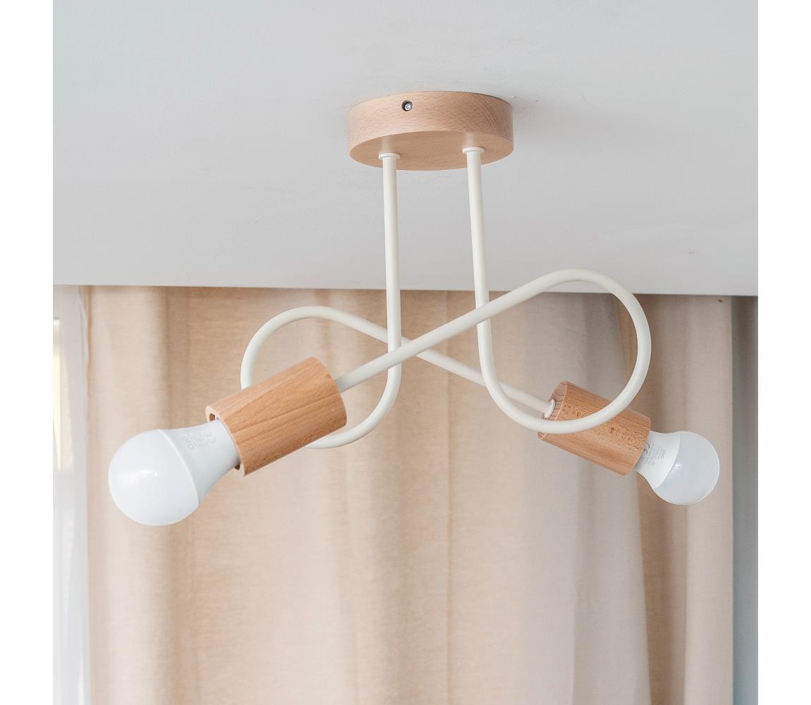 Lampa sufitowa OXFORD 2xE27/15W/230V sosna/kremowa