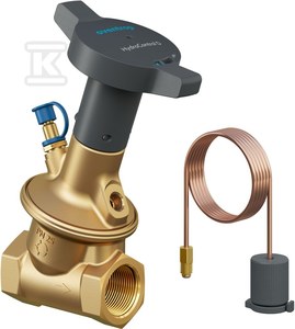 Zawór HydroControl D - gwint wewnętrzny, PN25, DN25, 5…30 kPa, z zaworkiem HydroPort