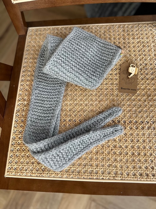 Szalik Maxi zwężany z wełny i alpaki Handmade