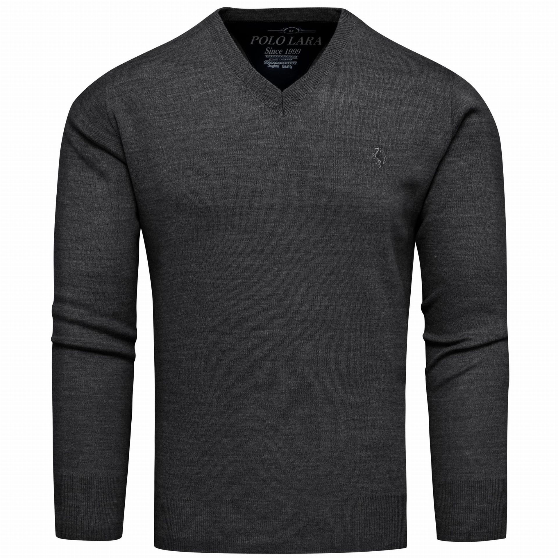 Sweter męski w serek grafitowy Recea