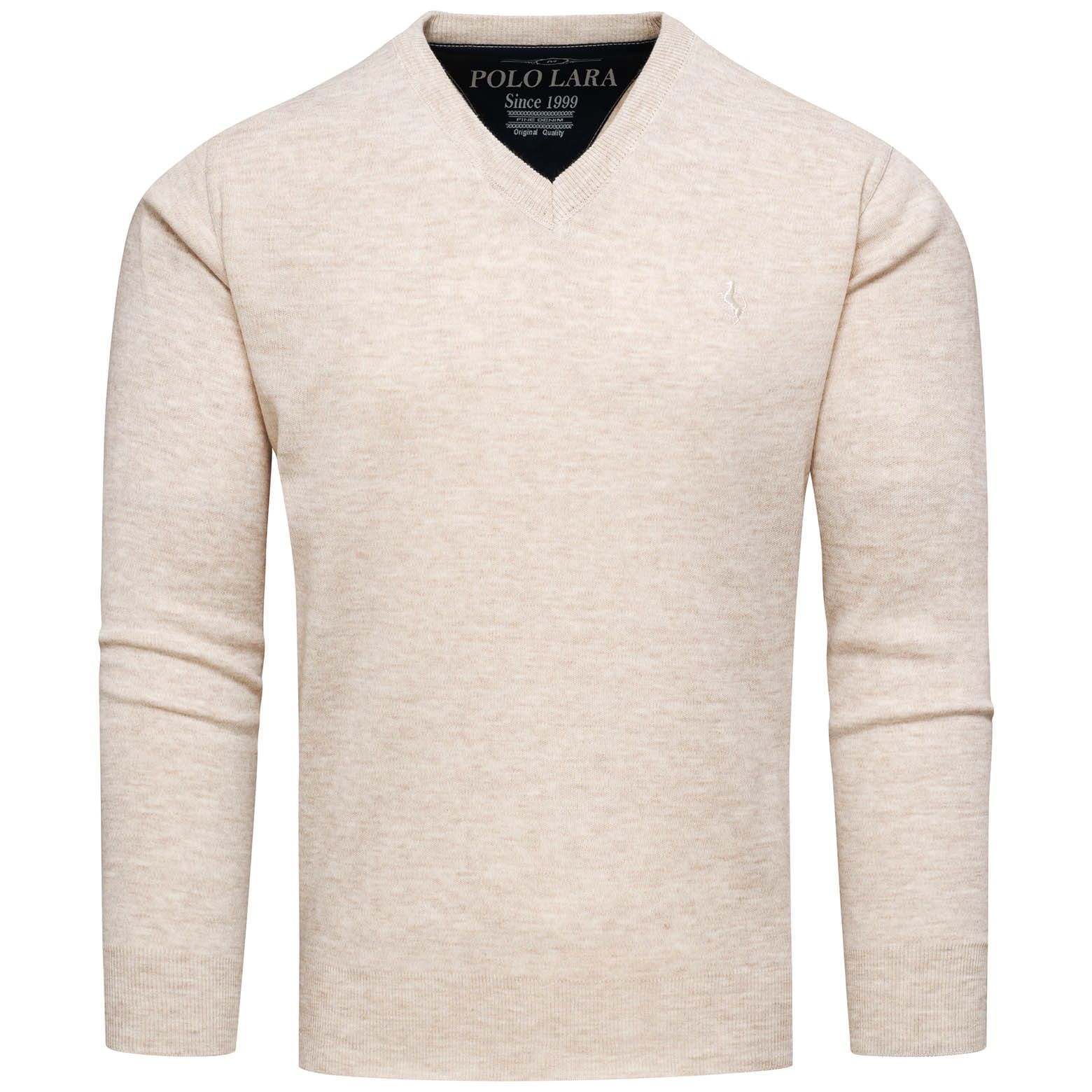 Sweter męski w serek beżowy Recea