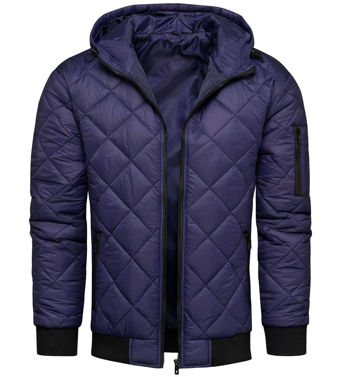 Kurtka męska jesień/wiosna z kapturem fioletowa Recea