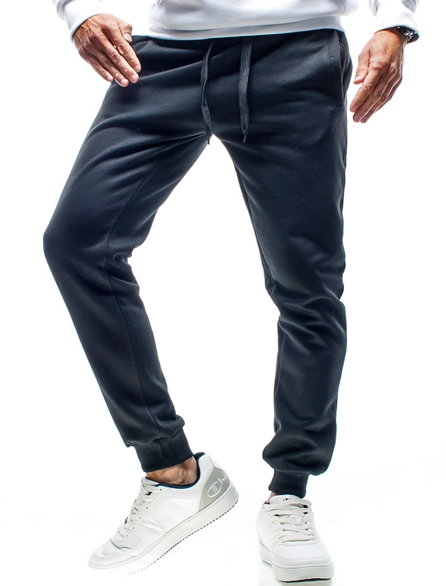 Spodnie męskie dresowe czarne Recea