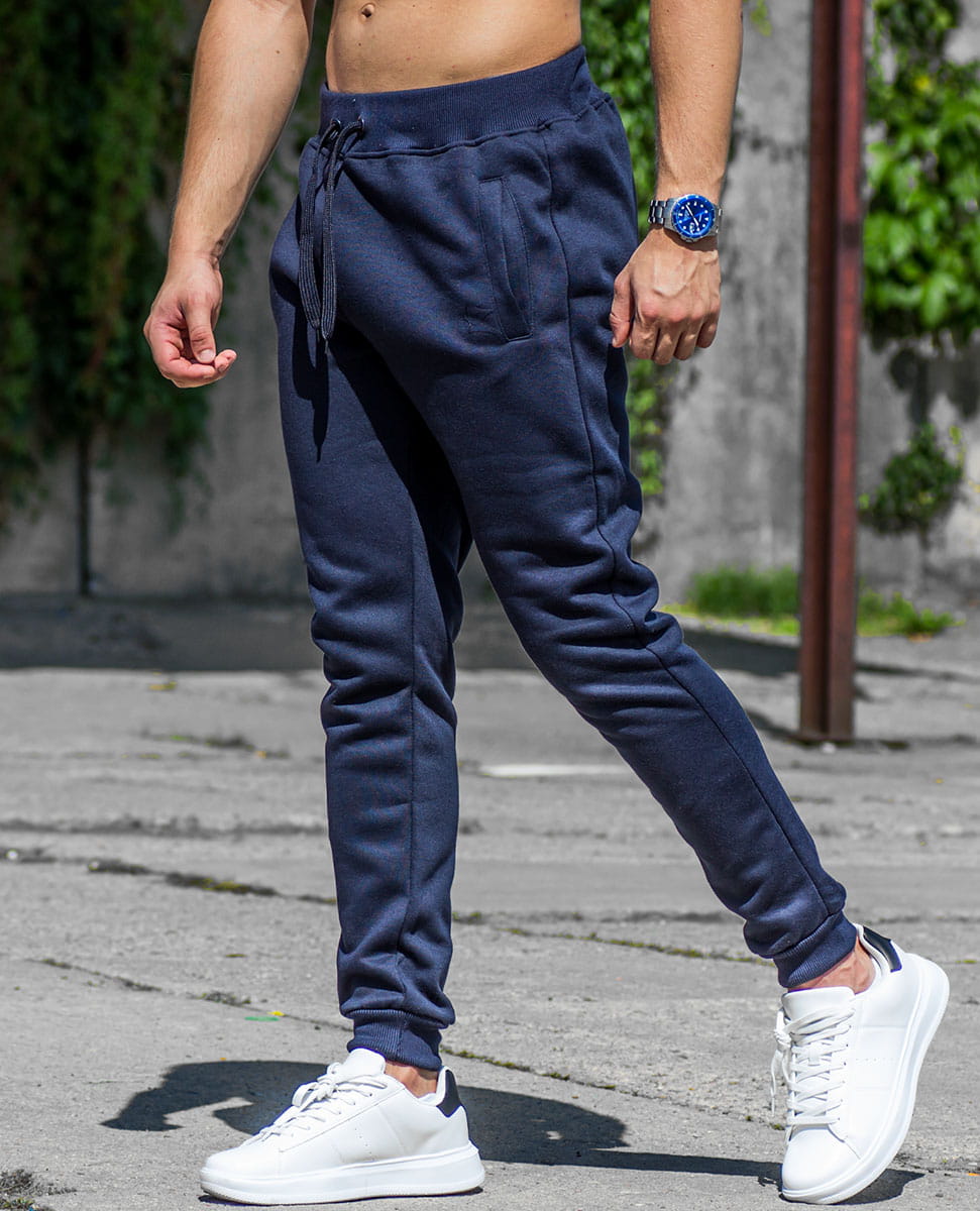 Spodnie męskie dresowe granatowe Recea