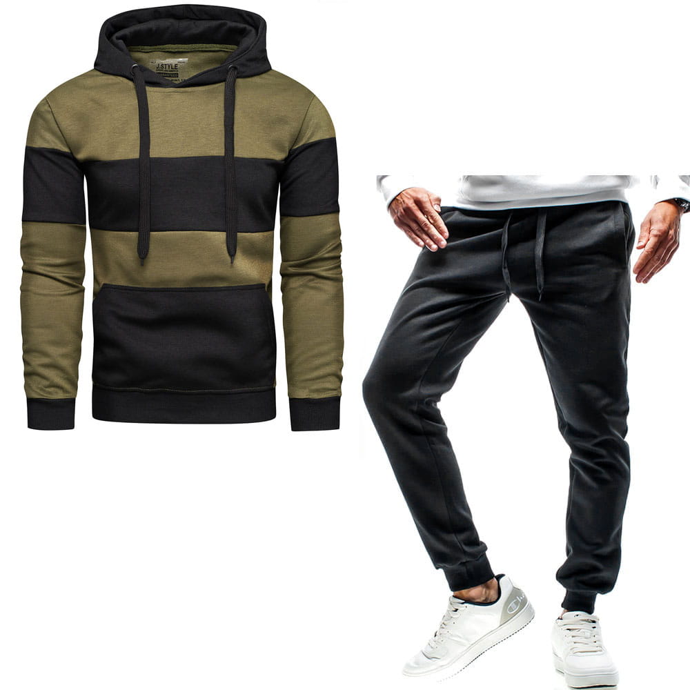 Dres męski zielono czarny Recea