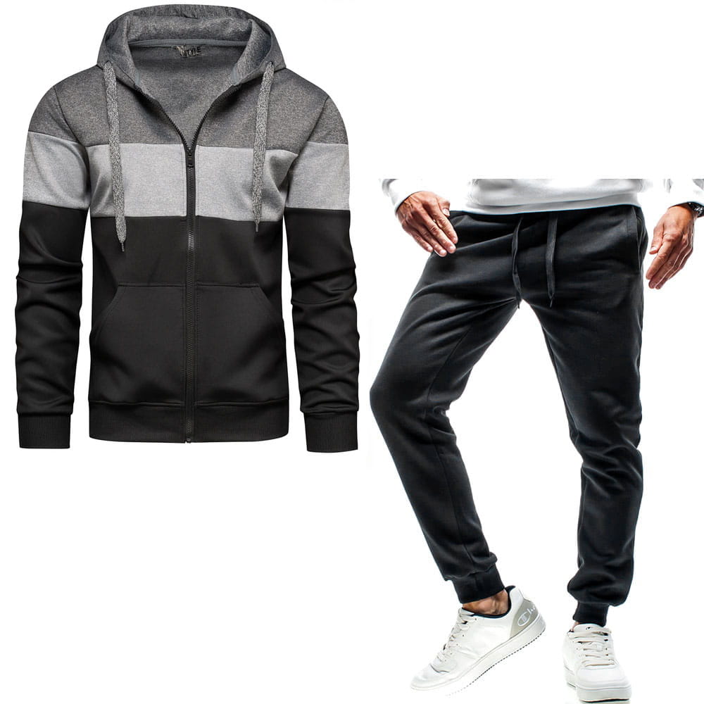 Męski komplet dresowy czarny Recea