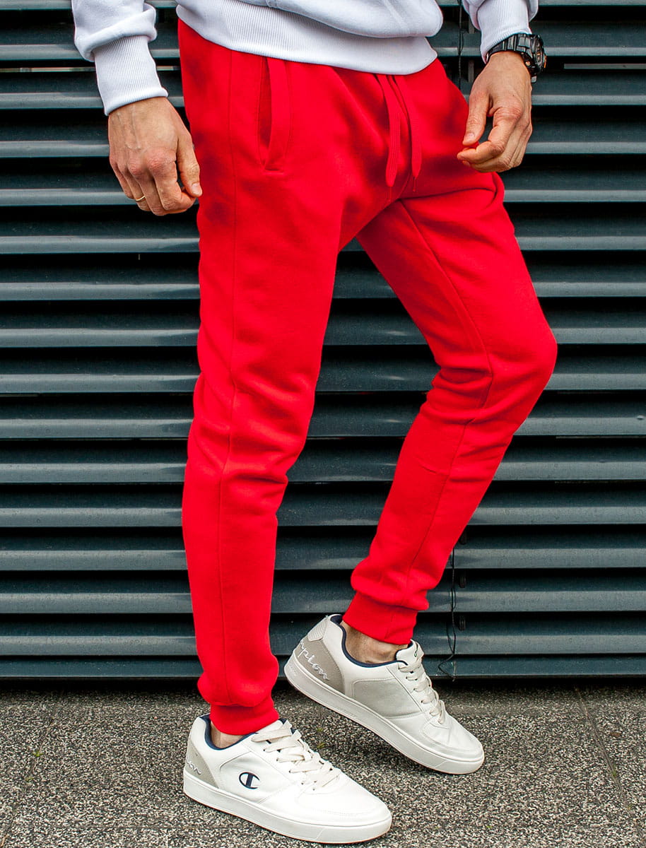 Spodnie męskie dresowe czerwone Recea