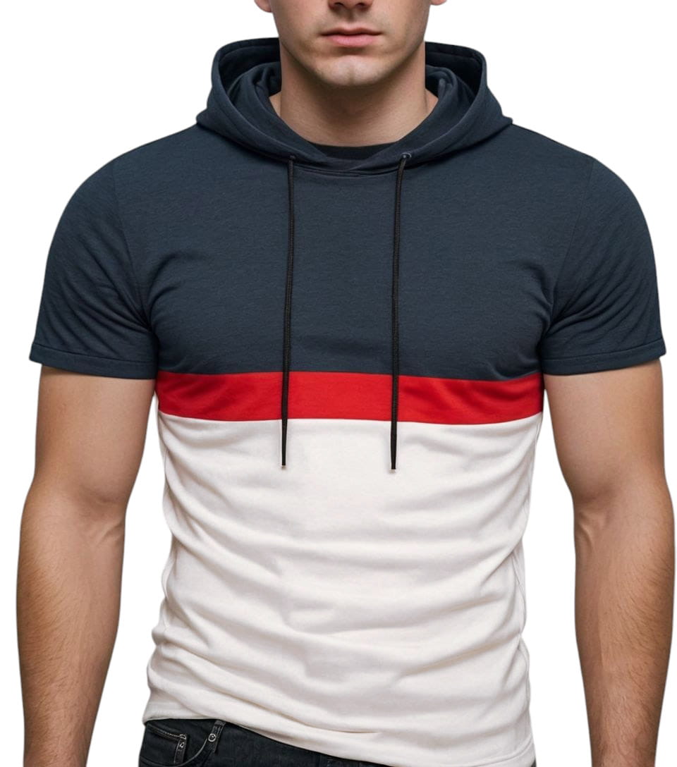 Koszulka męska t-shirt kolorowy z kapturem Recea