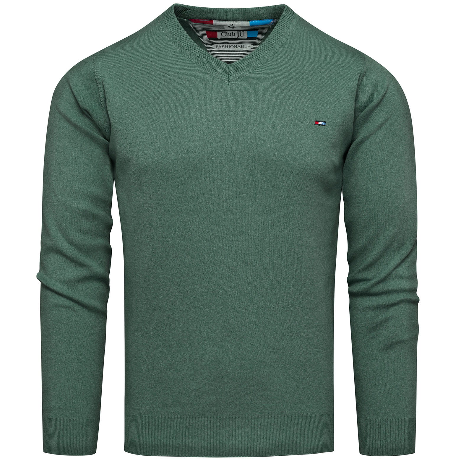 Sweter męski w serek zielony Recea