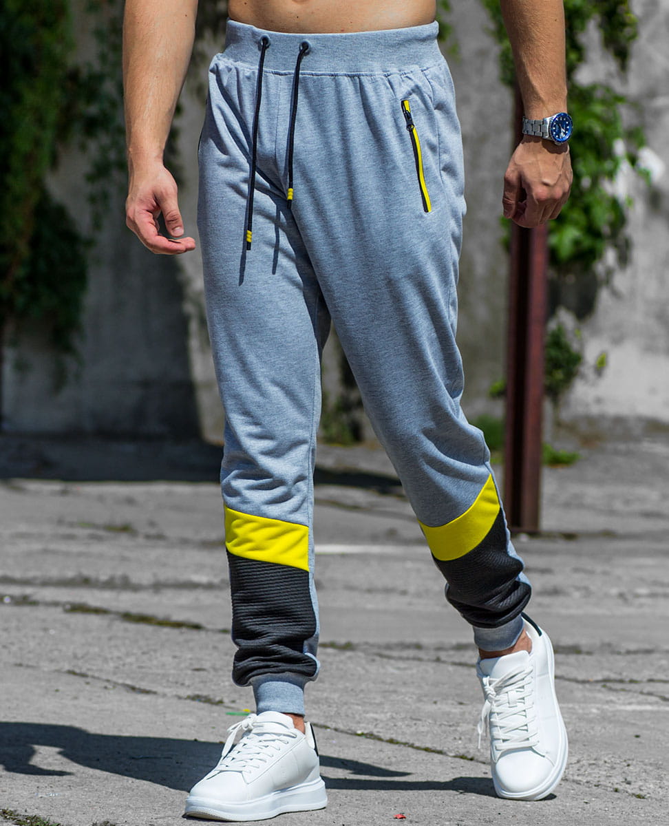 Spodnie męskie joggery szare Recea