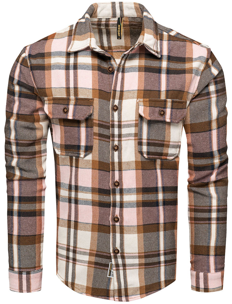 Męska koszula flanelowa w kratę Recea