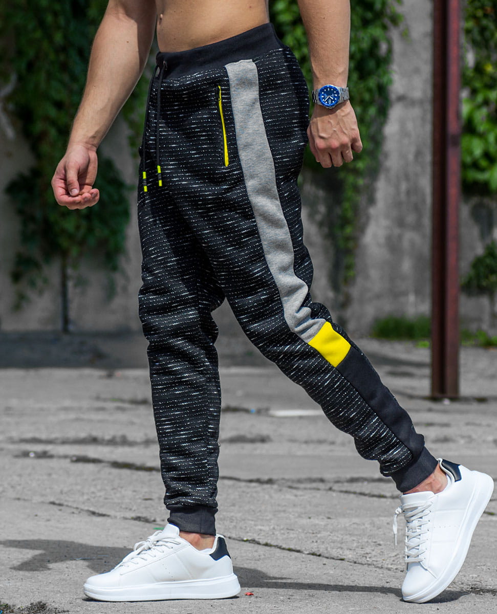 Spodnie męskie dresowe czarne Recea