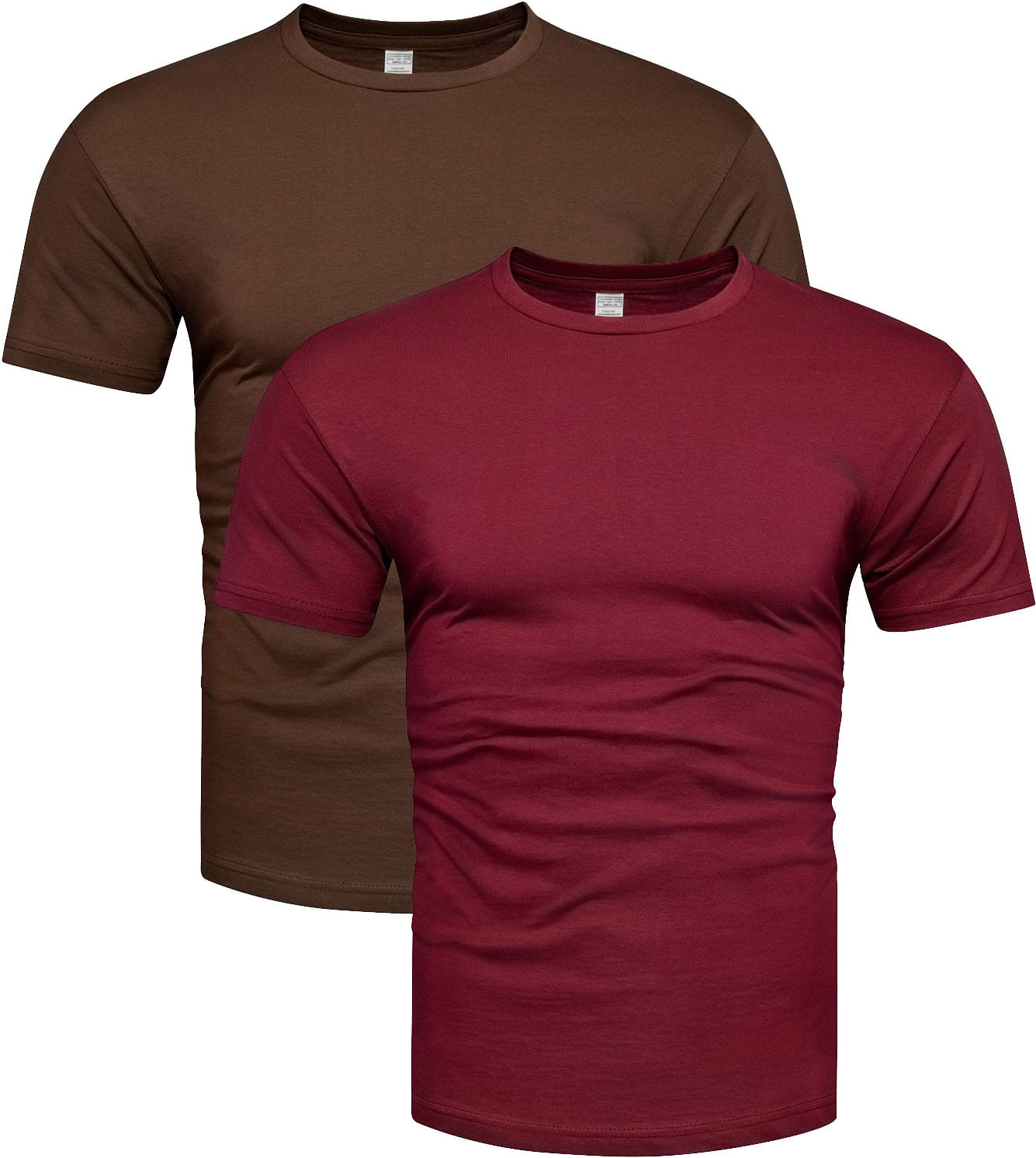 2-pak koszulek bawełnianych premium bordowy i brązowy Recea