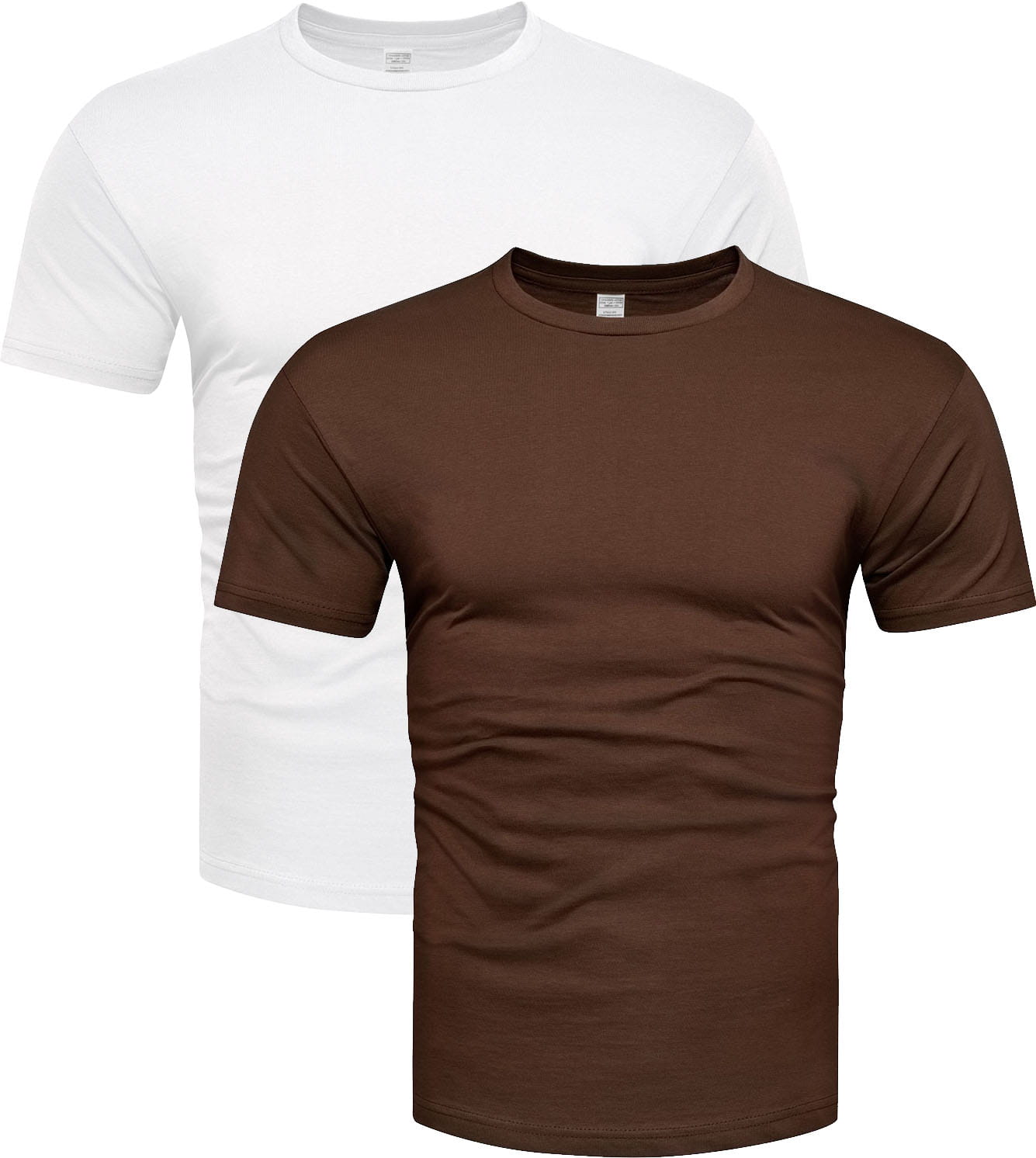 2-pak koszulek bawełnianych premium biały i brązowy Recea