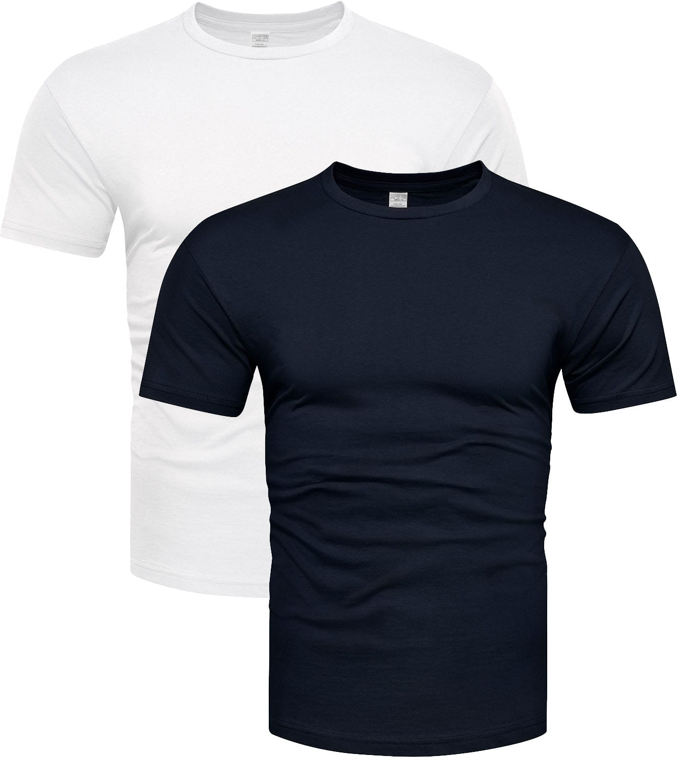 2-pak koszulek bawełnianych premium biały i granatowy Recea