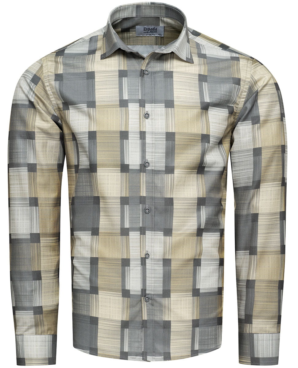 Koszula męska w kratę styl retro Recea