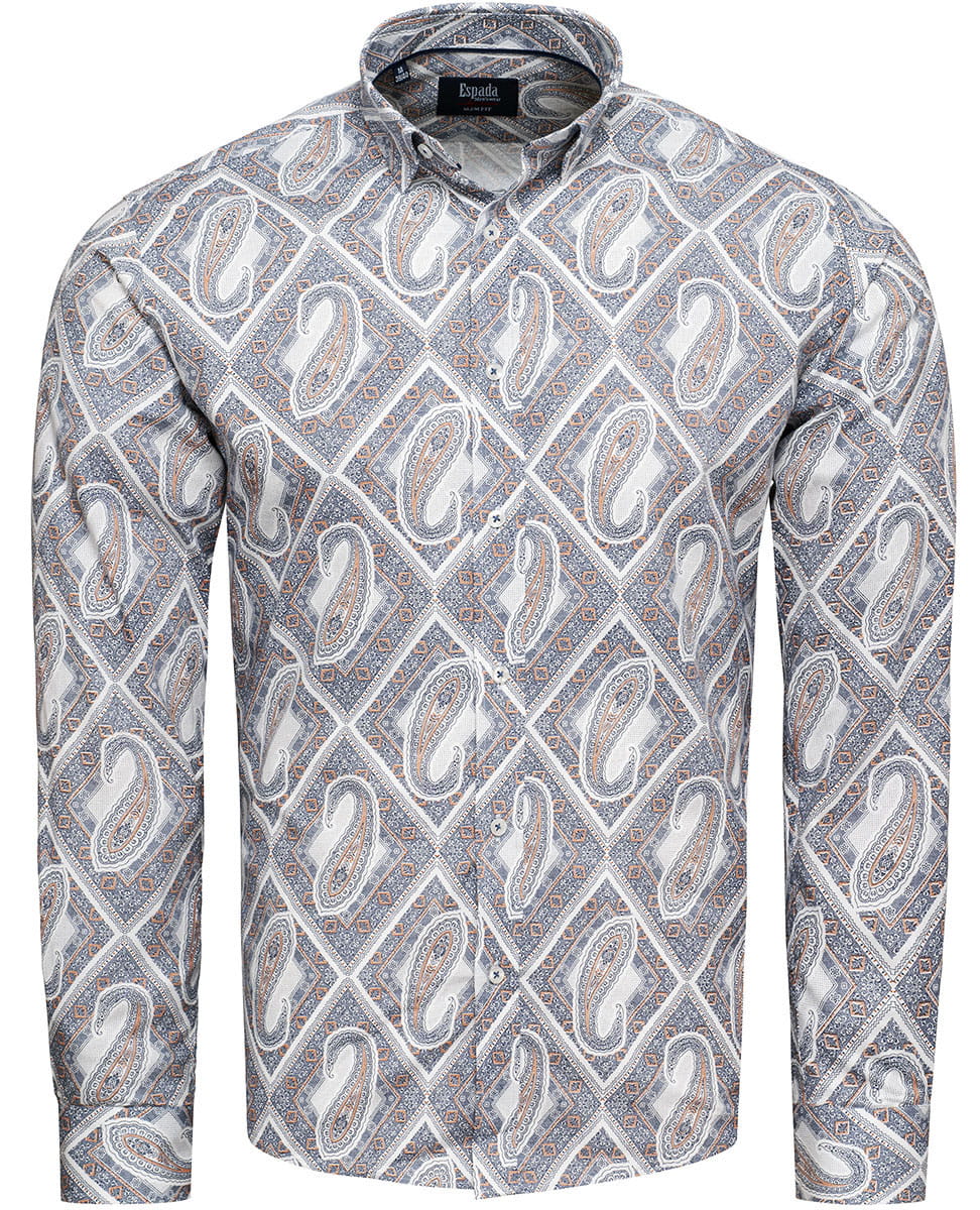 Koszula męska casual slim w wzory Recea