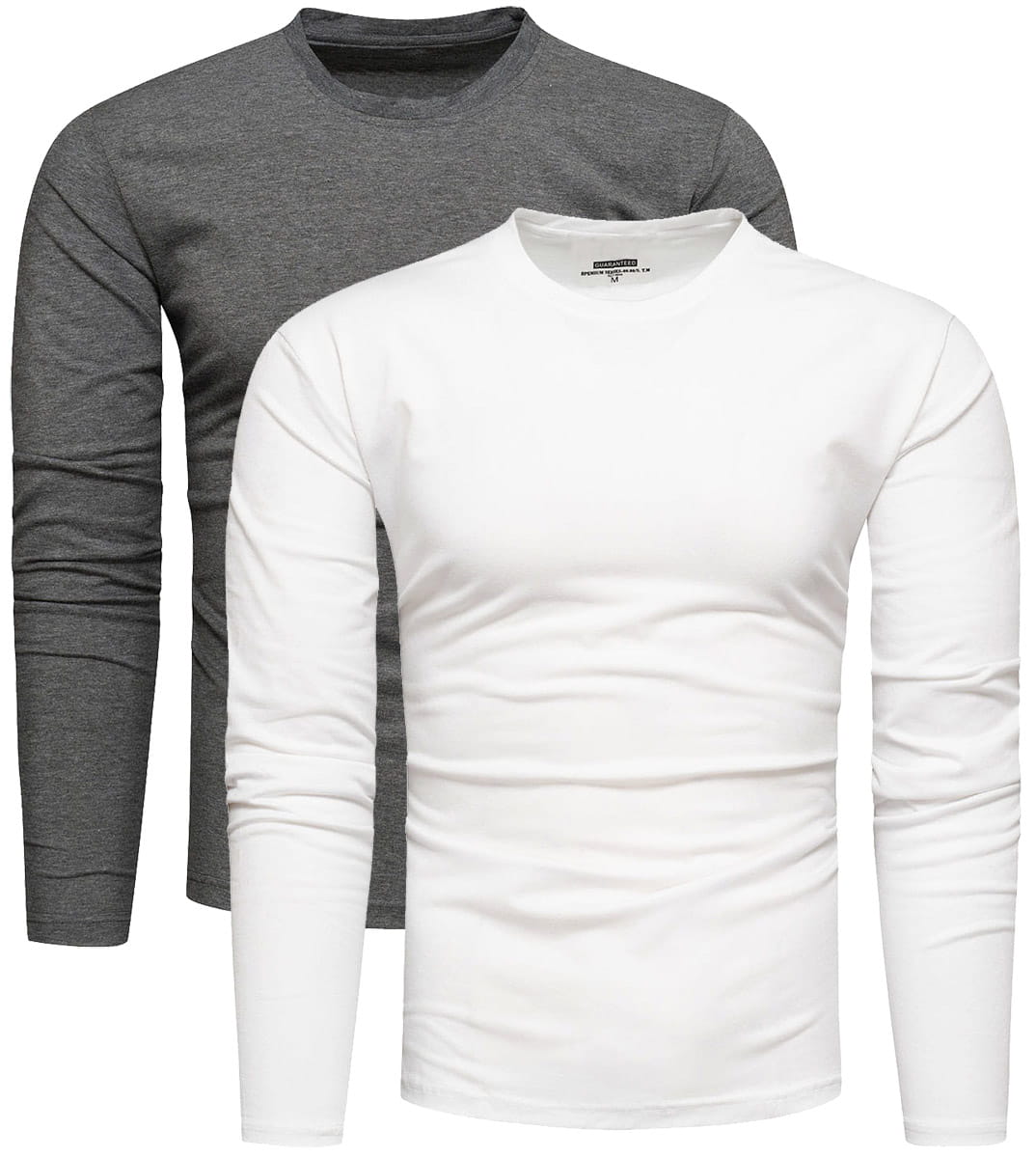2-pak zestaw basic męskich longsleevów grafitowy i biały Recea