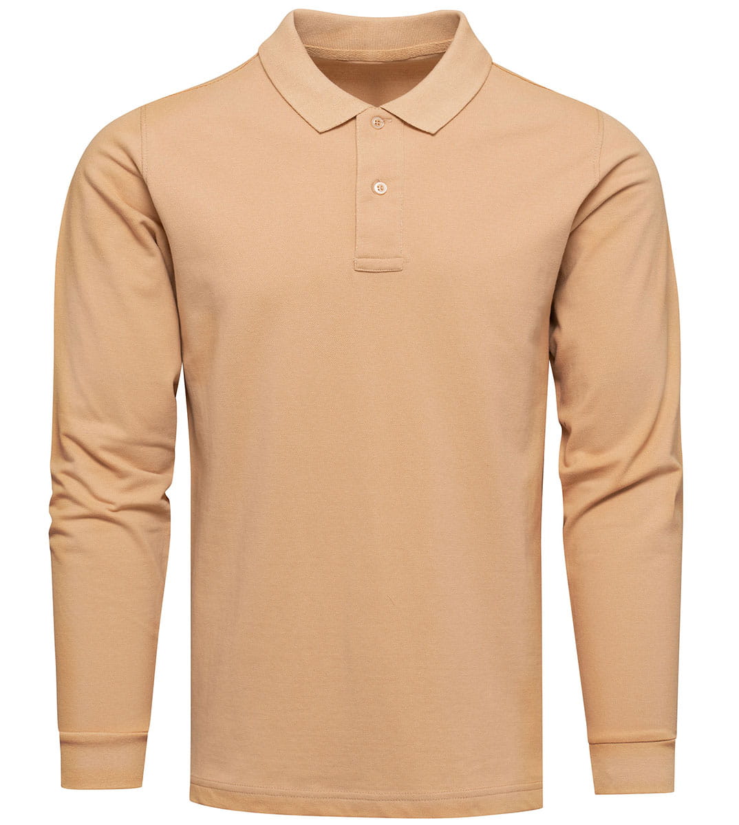 Longsleeve polo premium beżowy Recea