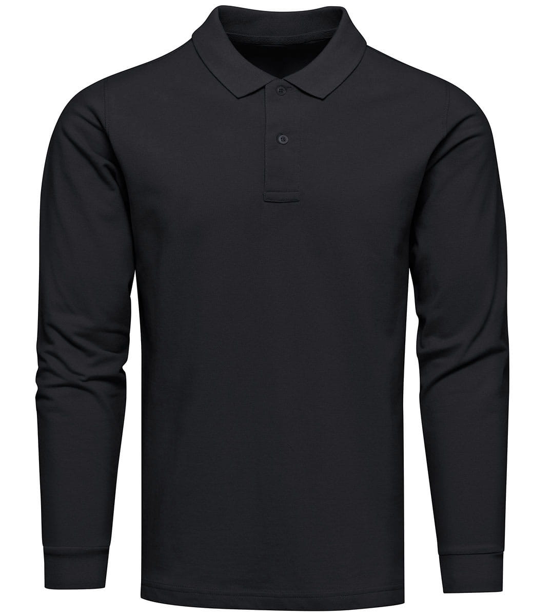 Longsleeve polo premium czarny Recea