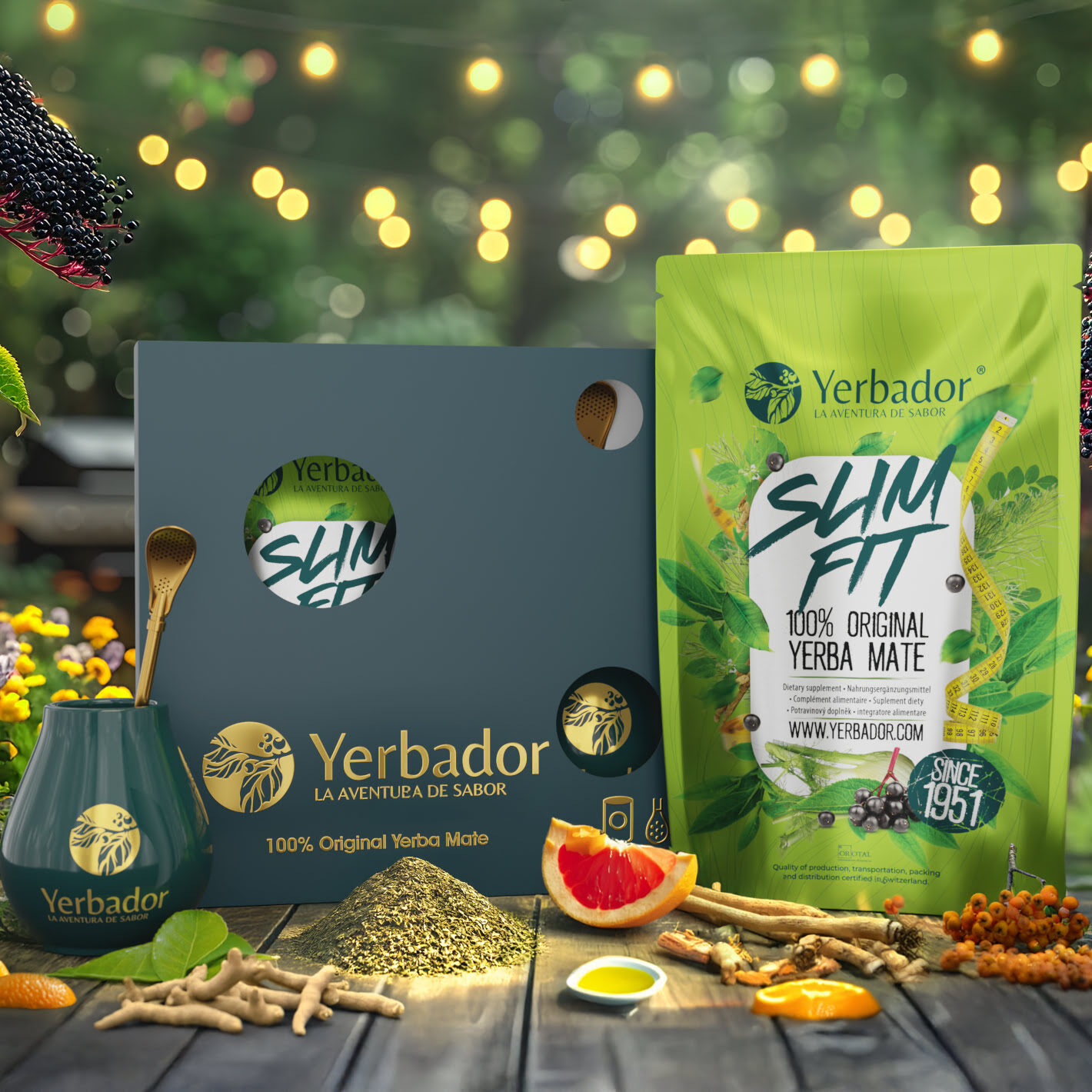 ZESTAW STARTOWY - BOMBILLA + MATERO + YERBA WSPOMAGANIE ODCHUDZANIA – SLIM FIT