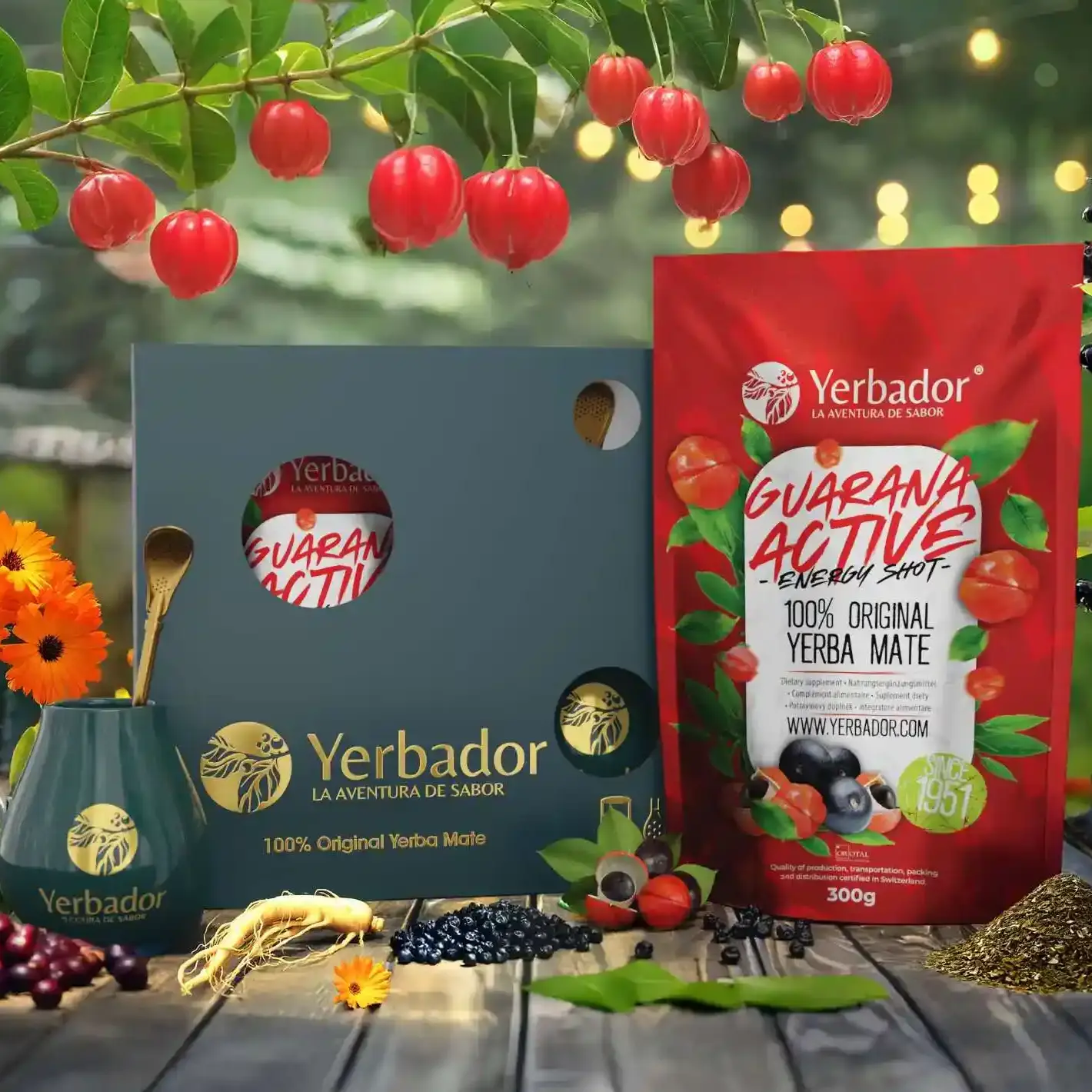 ZESTAW STARTOWY - BOMBILLA + MATERO + YERBA MATE ULTRA ENERGIA – GUARANA